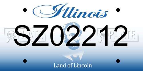 SZ02212 Illinois License Plate