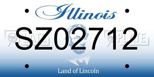 SZ02712 Illinois License Plate