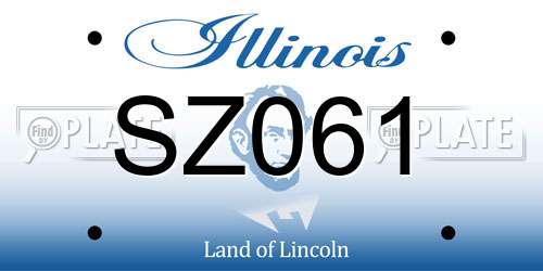 SZ061 Illinois License Plate