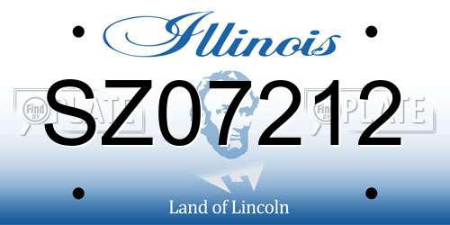 SZ07212 Illinois License Plate