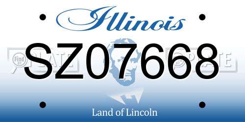 SZ07668 Illinois License Plate