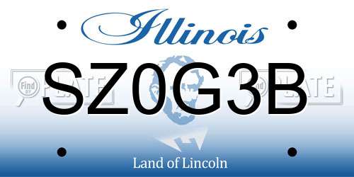 SZ0G3B Illinois License Plate