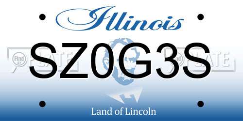 SZ0G3S Illinois License Plate