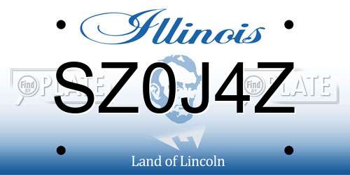 SZ0J4Z Illinois License Plate