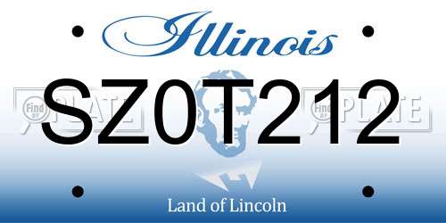 SZ0T212 Illinois License Plate
