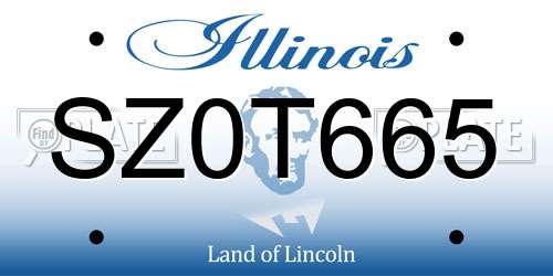 SZ0T665 Illinois License Plate