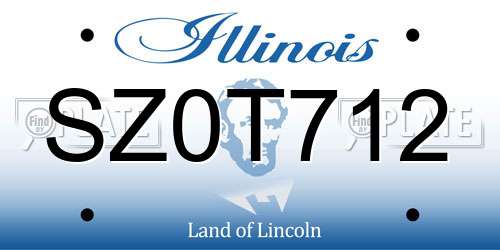SZ0T712 Illinois License Plate