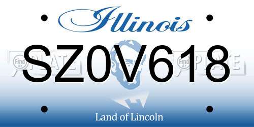 SZ0V618 Illinois License Plate
