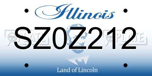 SZ0Z212 Illinois License Plate