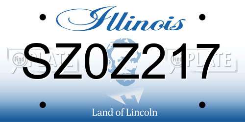SZ0Z217 Illinois License Plate