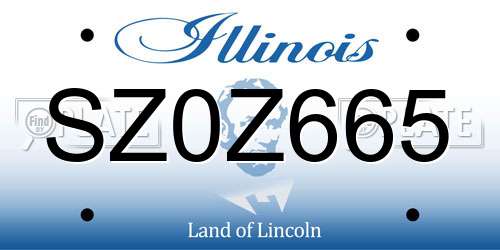 SZ0Z665 Illinois License Plate