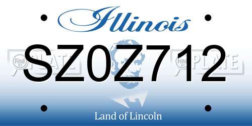 SZ0Z712 Illinois License Plate