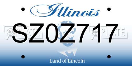 SZ0Z717 Illinois License Plate
