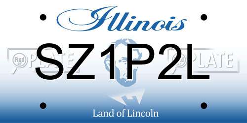 SZ1P2L Illinois License Plate