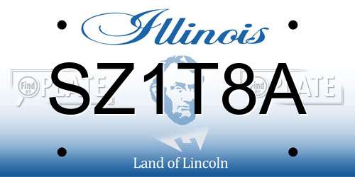 SZ1T8A Illinois License Plate