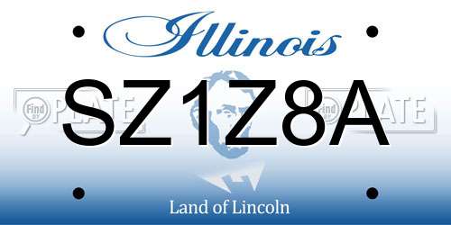 SZ1Z8A Illinois License Plate