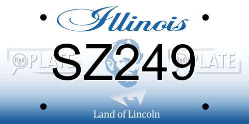 SZ249 Illinois License Plate