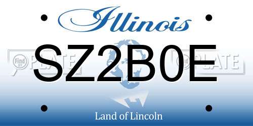 SZ2B0E Illinois License Plate