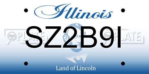 SZ2B9I Illinois License Plate