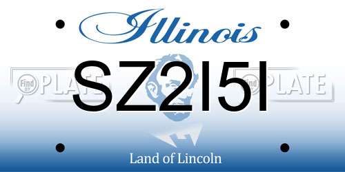 SZ2I5I Illinois License Plate