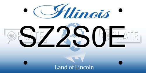 SZ2S0E Illinois License Plate