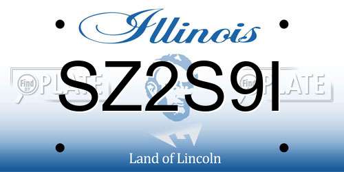 SZ2S9I Illinois License Plate