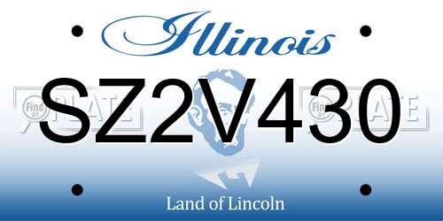 SZ2V430 Illinois License Plate