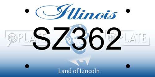 SZ362 Illinois License Plate