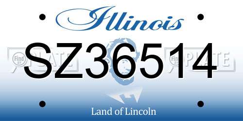 SZ36514 Illinois License Plate