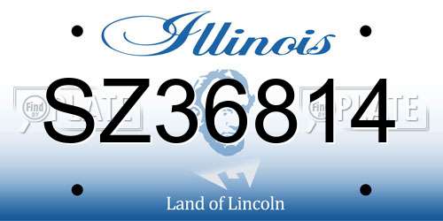 SZ36814 Illinois License Plate