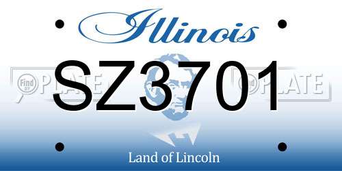 SZ3701 Illinois License Plate