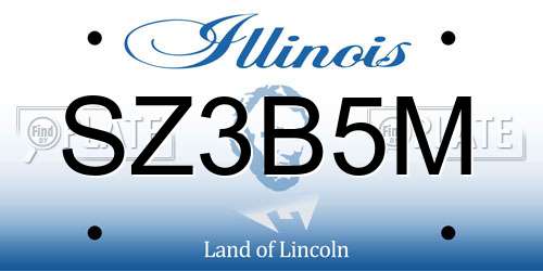 SZ3B5M Illinois License Plate
