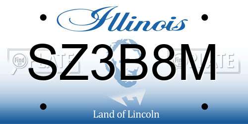 SZ3B8M Illinois License Plate