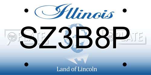 SZ3B8P Illinois License Plate
