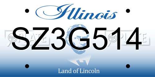 SZ3G514 Illinois License Plate