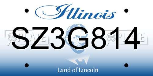 SZ3G814 Illinois License Plate