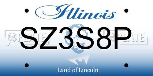 SZ3S8P Illinois License Plate