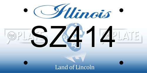 SZ414 Illinois License Plate