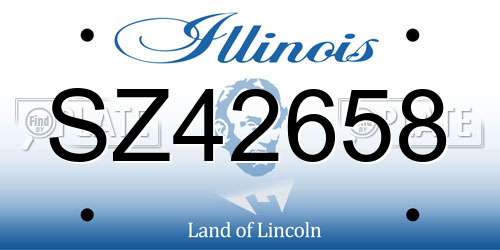 SZ42658 Illinois License Plate