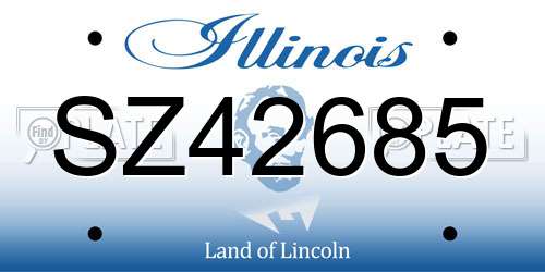 SZ42685 Illinois License Plate