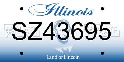 SZ43695 Illinois License Plate