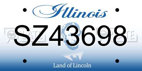 SZ43698 Illinois License Plate