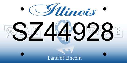 SZ44928 Illinois License Plate