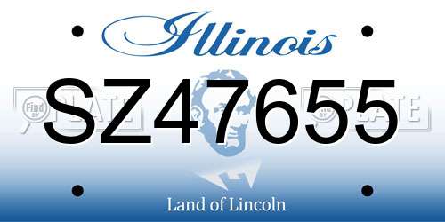 SZ47655 Illinois License Plate