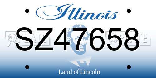 SZ47658 Illinois License Plate