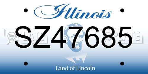 SZ47685 Illinois License Plate