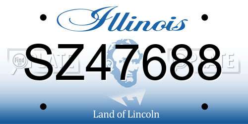 SZ47688 Illinois License Plate