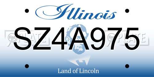 SZ4A975 Illinois License Plate