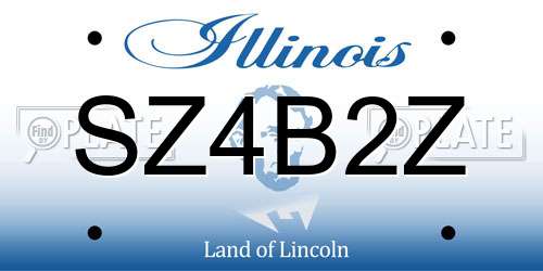 SZ4B2Z Illinois License Plate