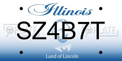 SZ4B7T Illinois License Plate